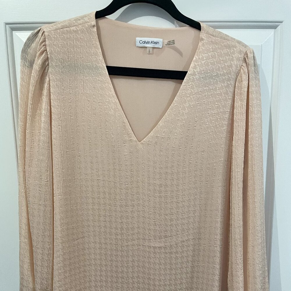 Calvin Kline Peach Blouse Size Large